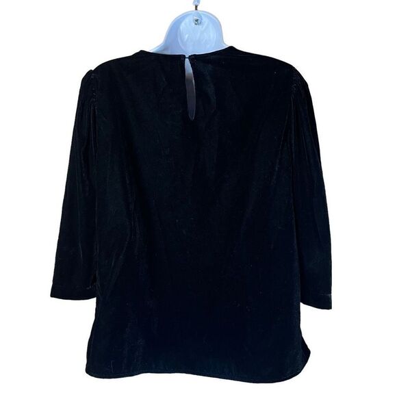 Zara Velour 3/4 sleeve top Size M - Picture 3 of 7